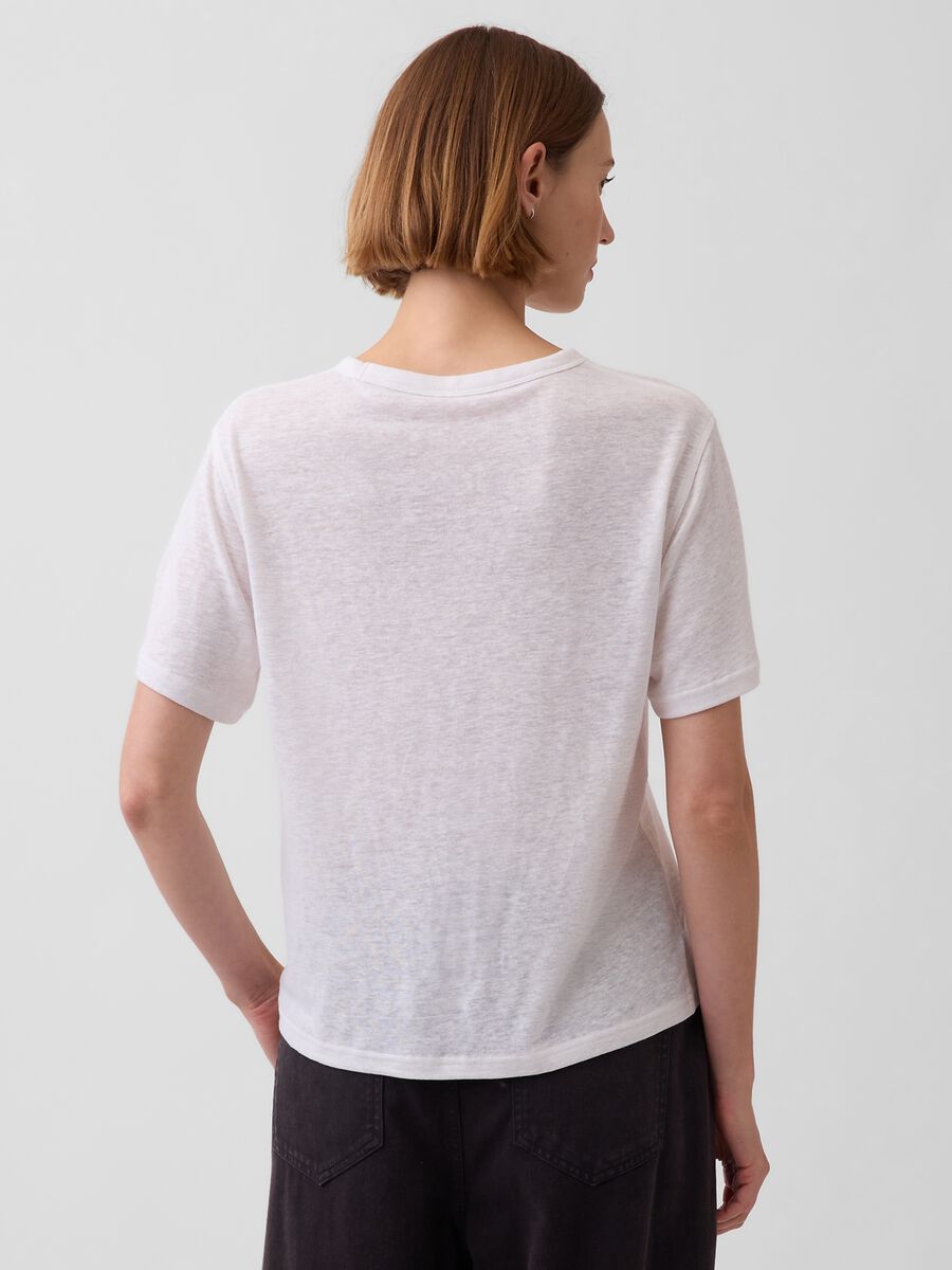 T-shirt in misto lino_1