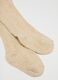 Beige jacquard tights for girls_1