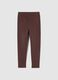 Brown skinny cotton leggings for girls_0