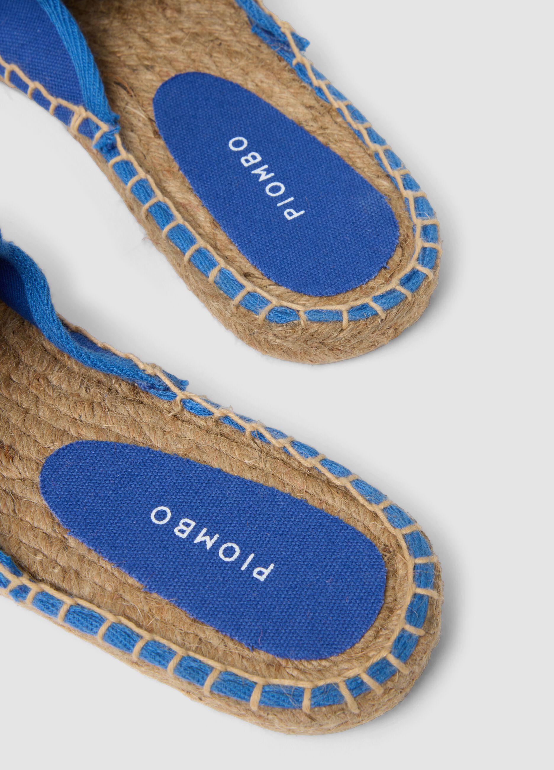 Blue espadrille-style sandals
