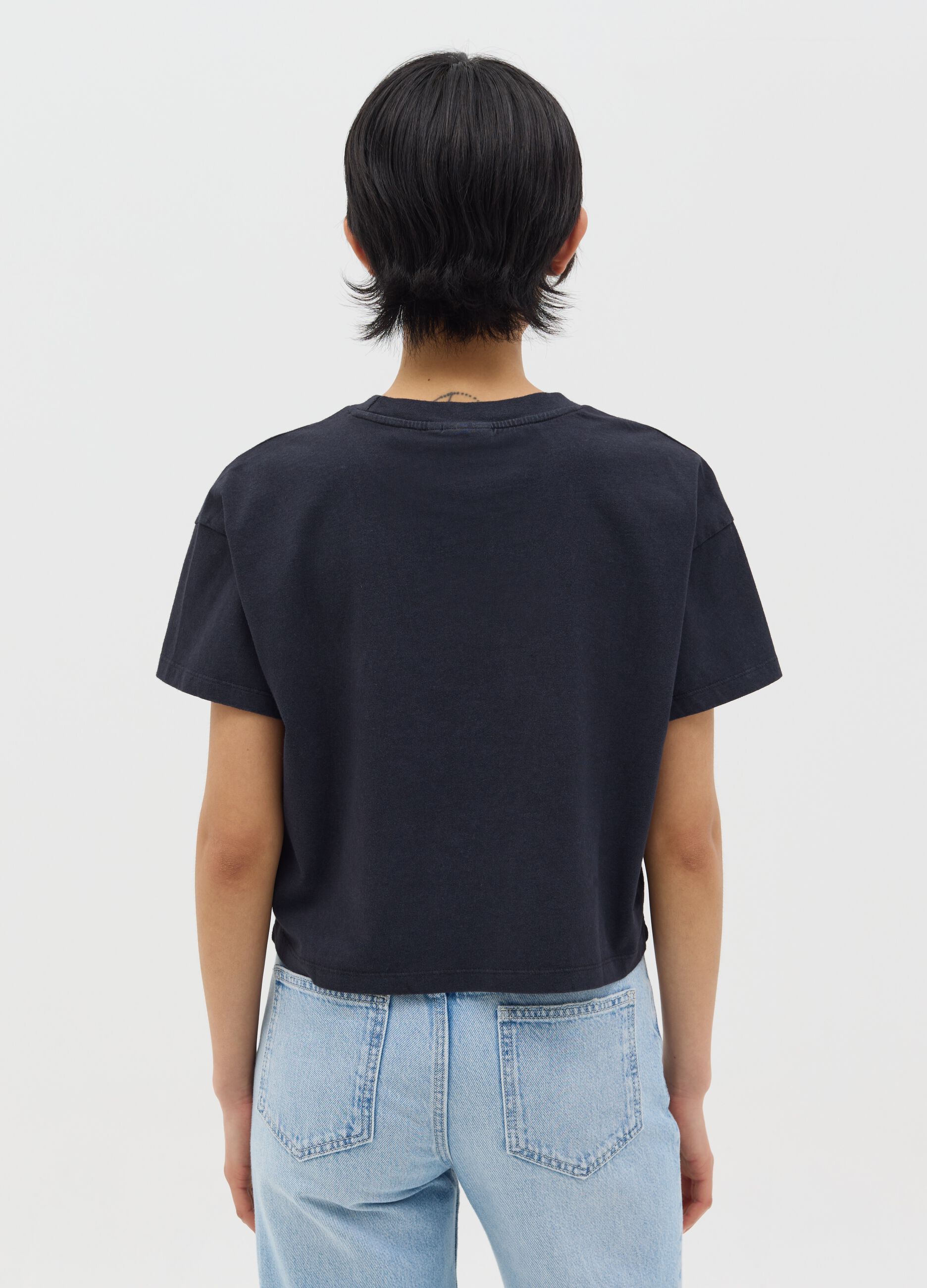 T-shirt nera in cotone stampa Super Mario™ principessa Peachy