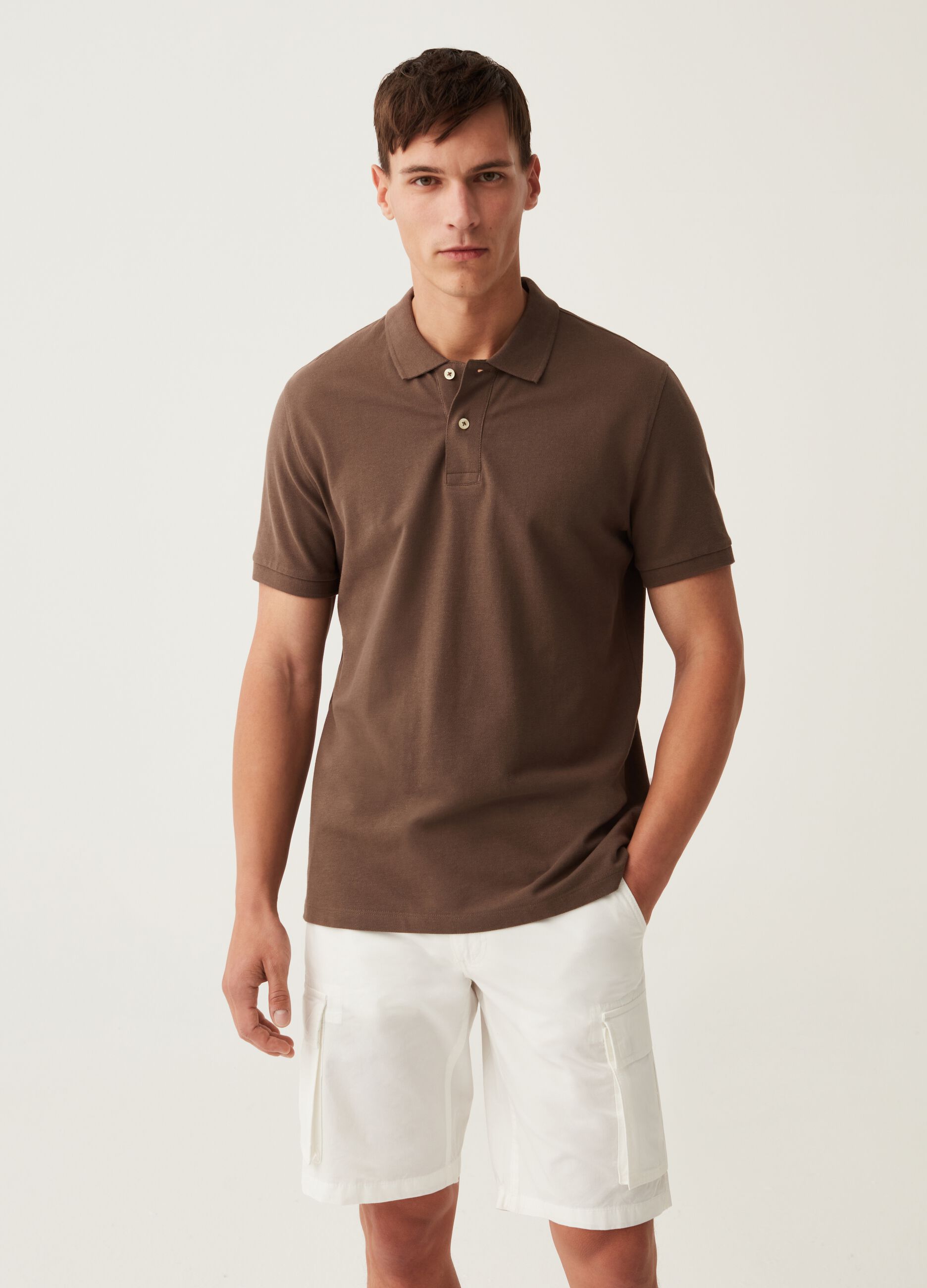 Bermuda cargo in cotone stretch stone washed_0