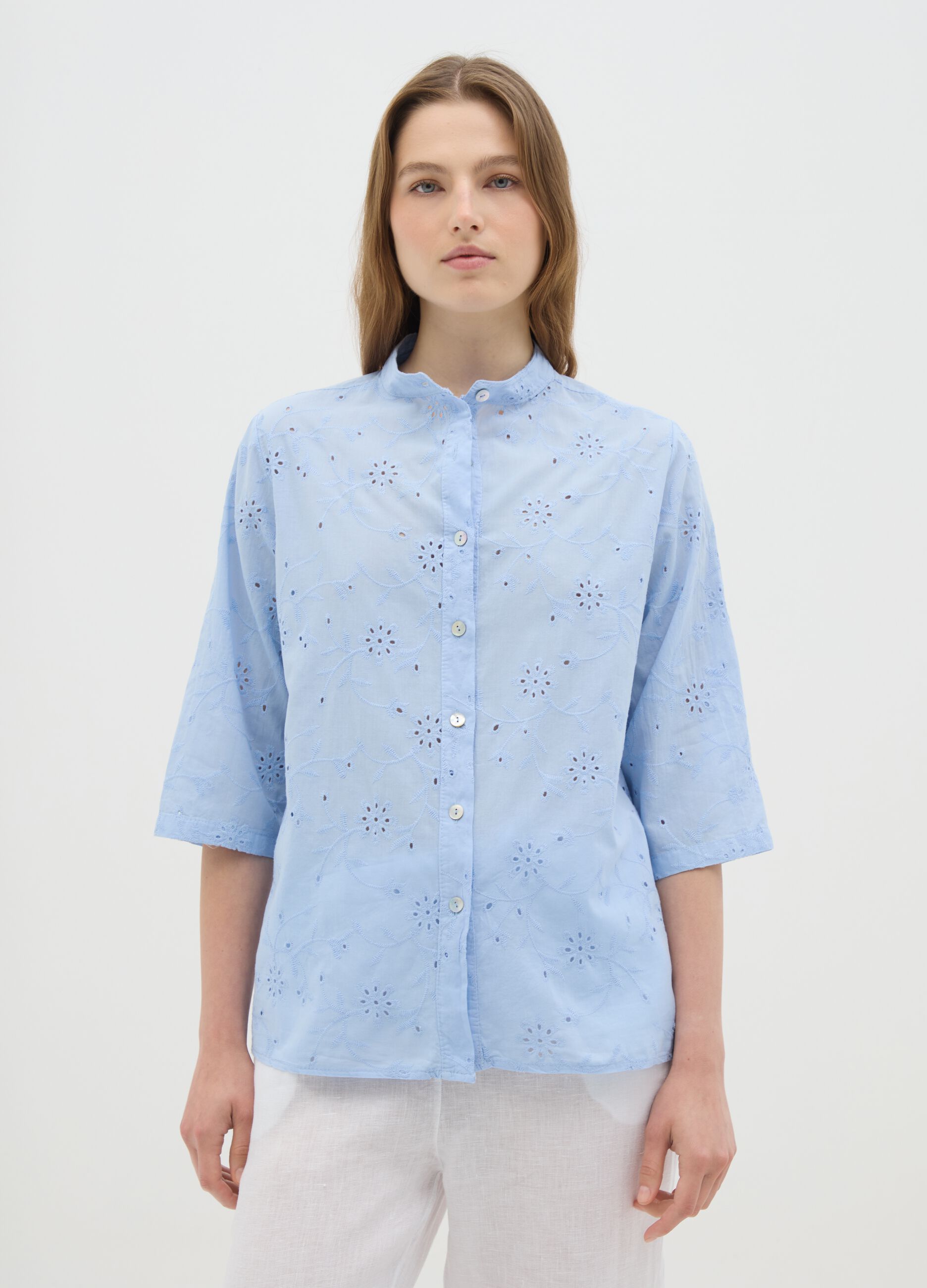 Women's Azure Pure Cotton Regular Fit Shirt