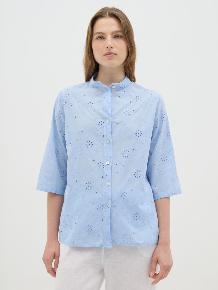 Women's Azure Pure Cotton Regular Fit Shirt_0