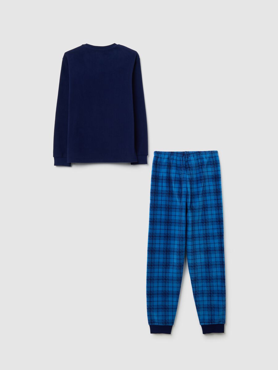 Children's blue fleece regular fit pyjamas_1