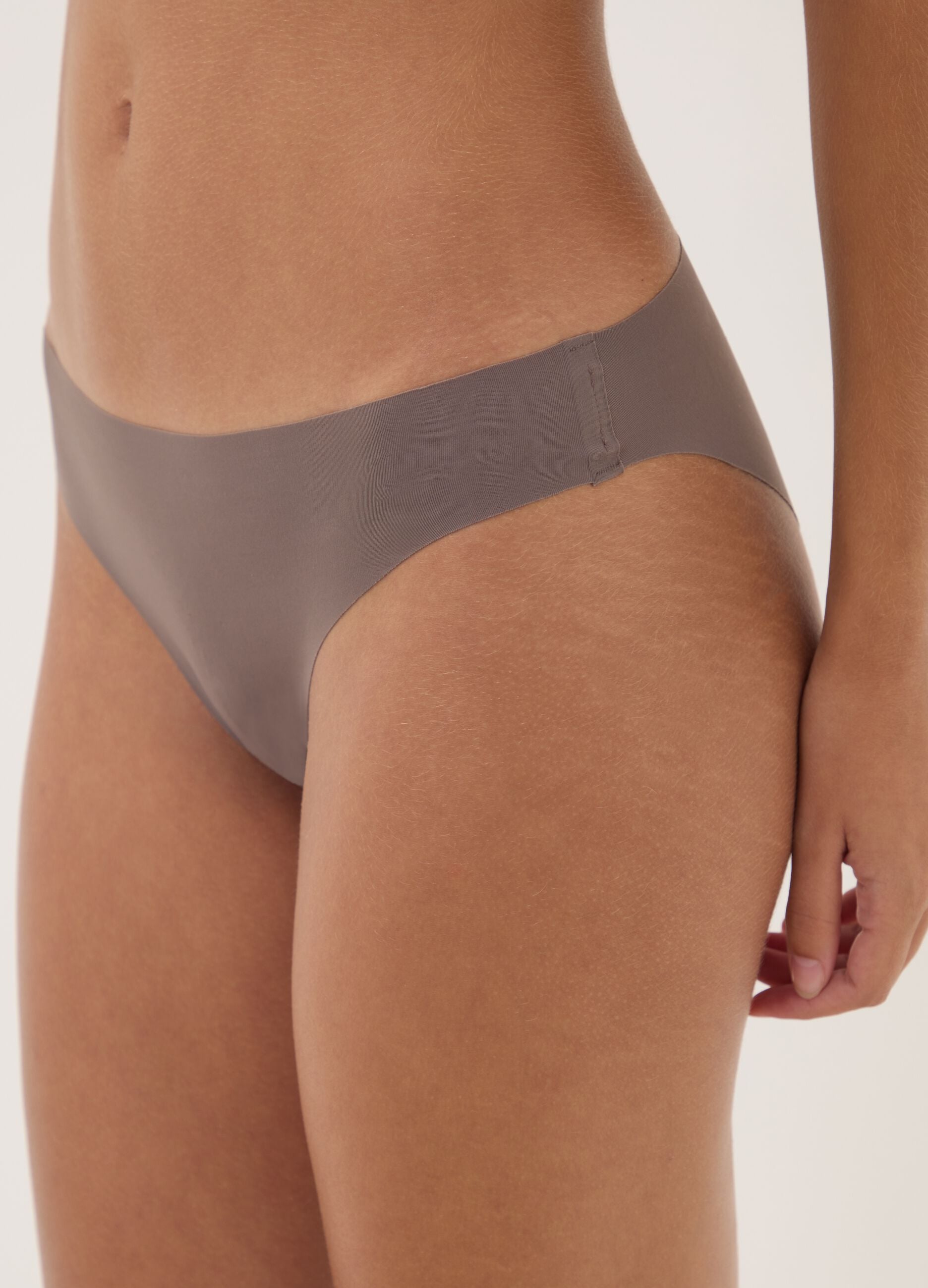 Grey stretch microfibre briefs