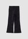 Treggings flare neri in cotone organico elasticizzato con ali glitterate_1