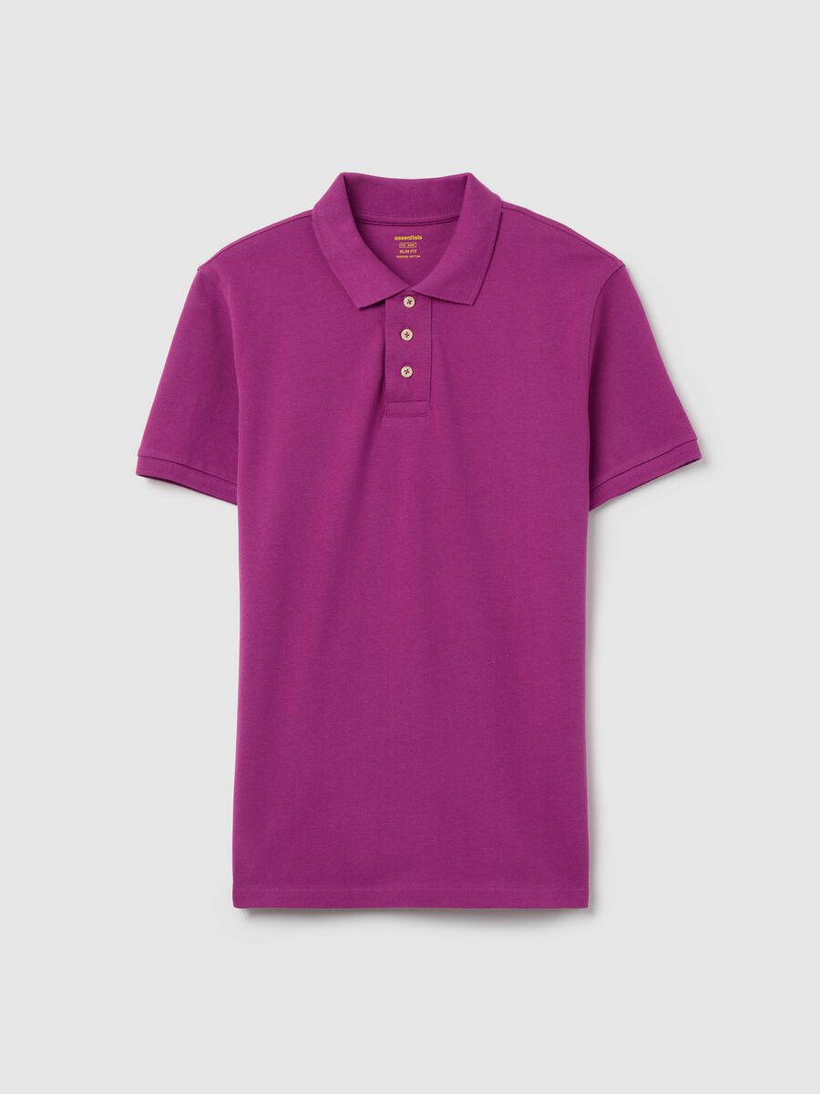 Slim-fit polo shirt in organic cotton_0