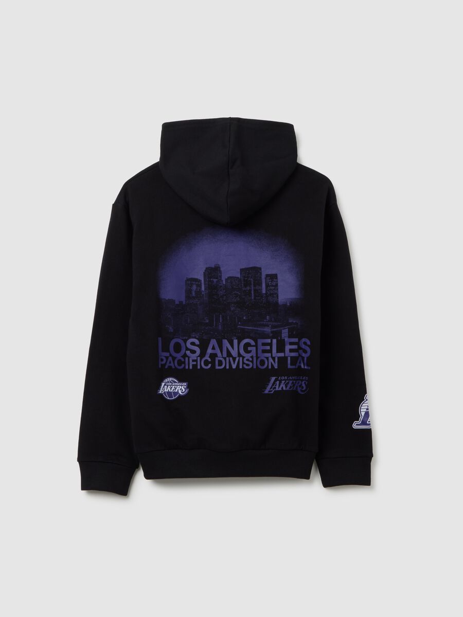 Boy's black pure cotton sweatshirt with Lakers print_4