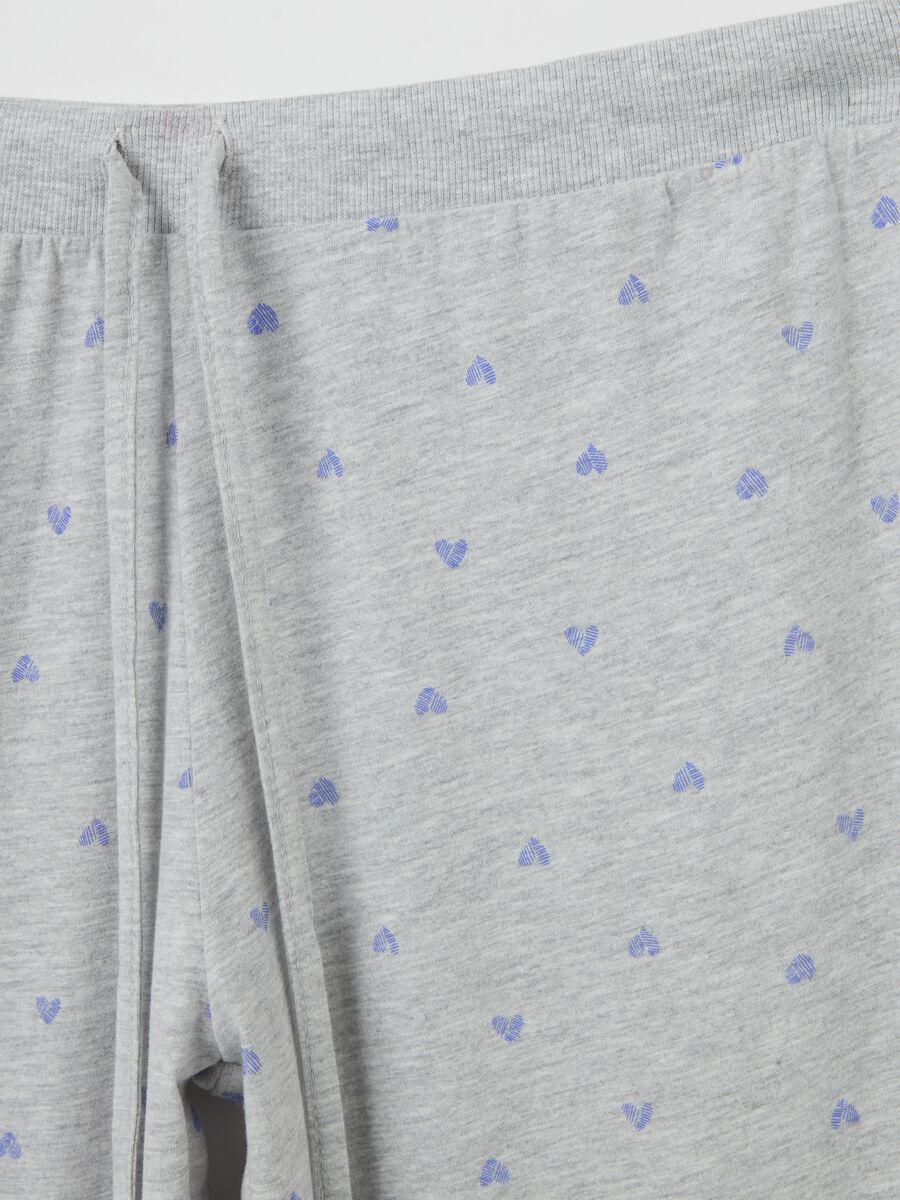 Cotton pyjamas with small hearts print_5