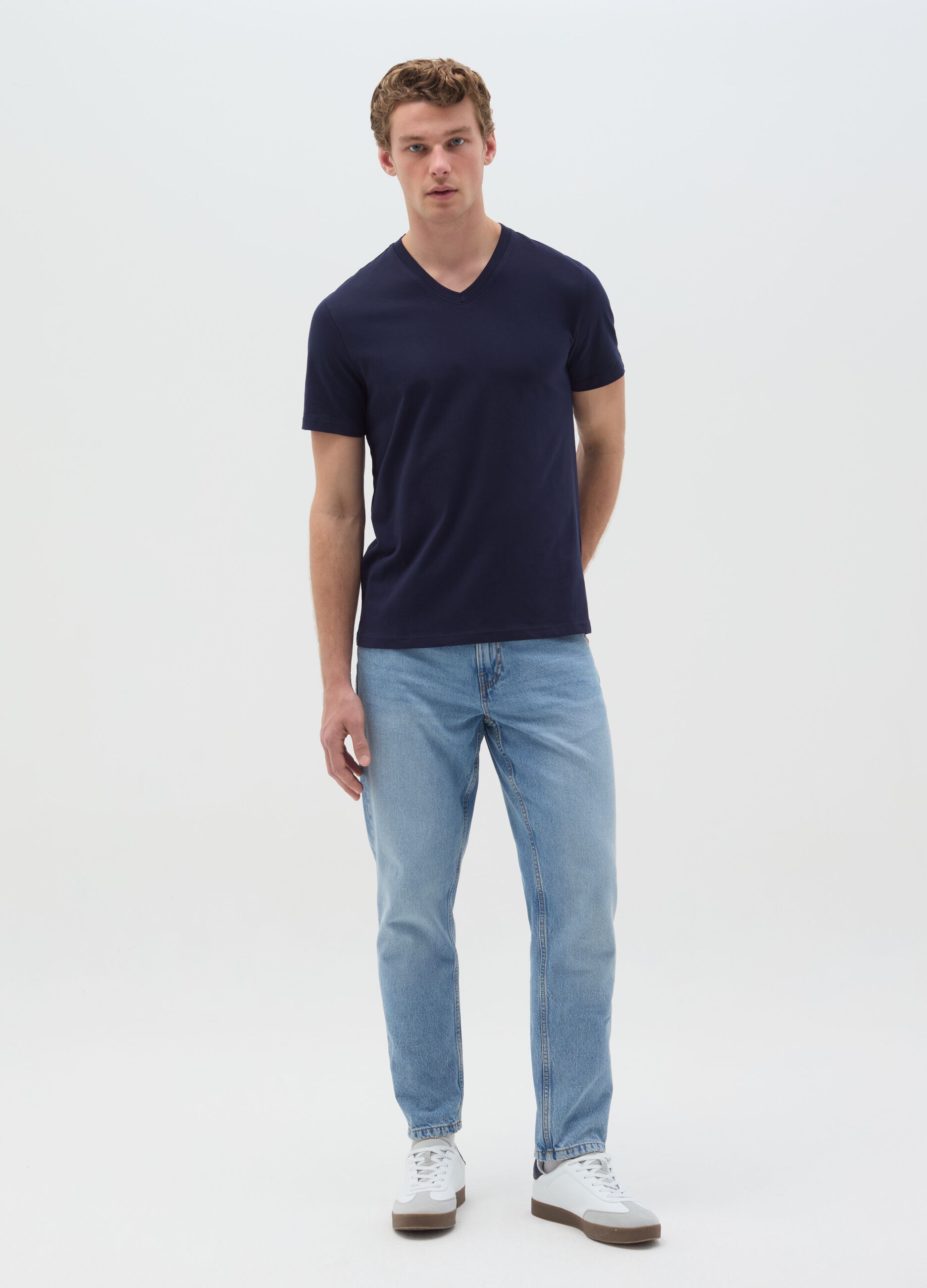 Cotton V-neck T-shirt