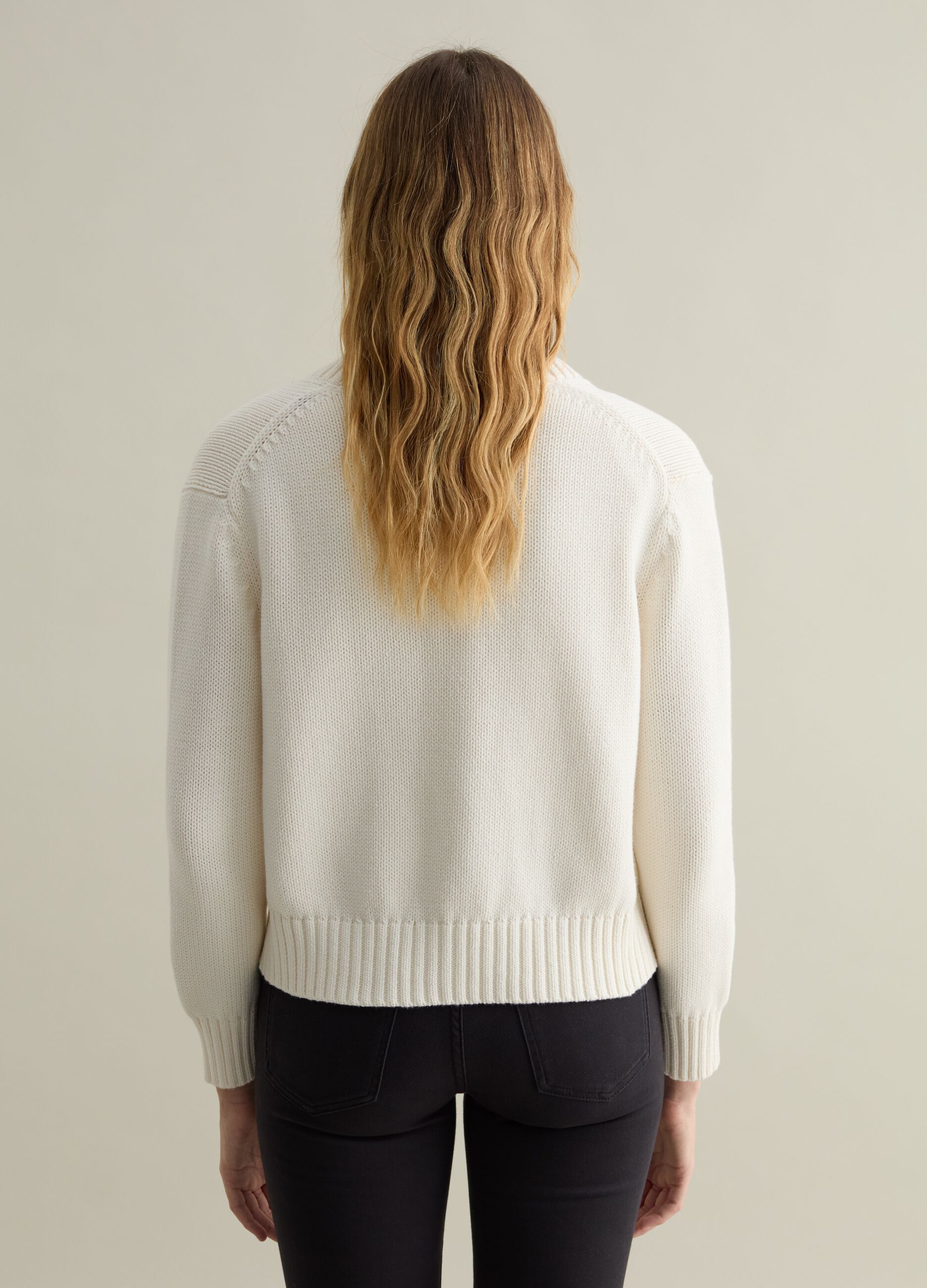 Pullover in cotone con scollo a V