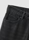 Black denim cotton blend regular fit stretch jeans_6