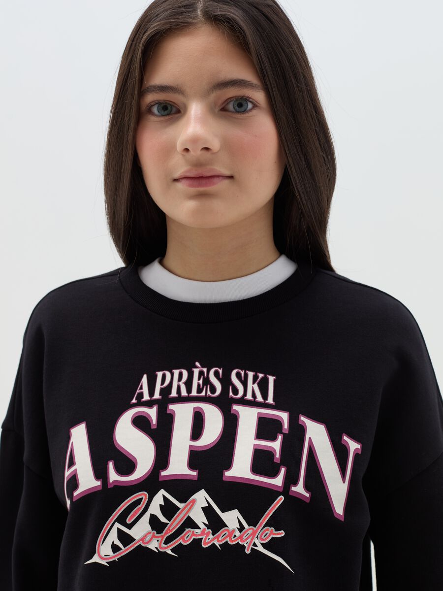 Cropped sweatshirt with lettering print_2