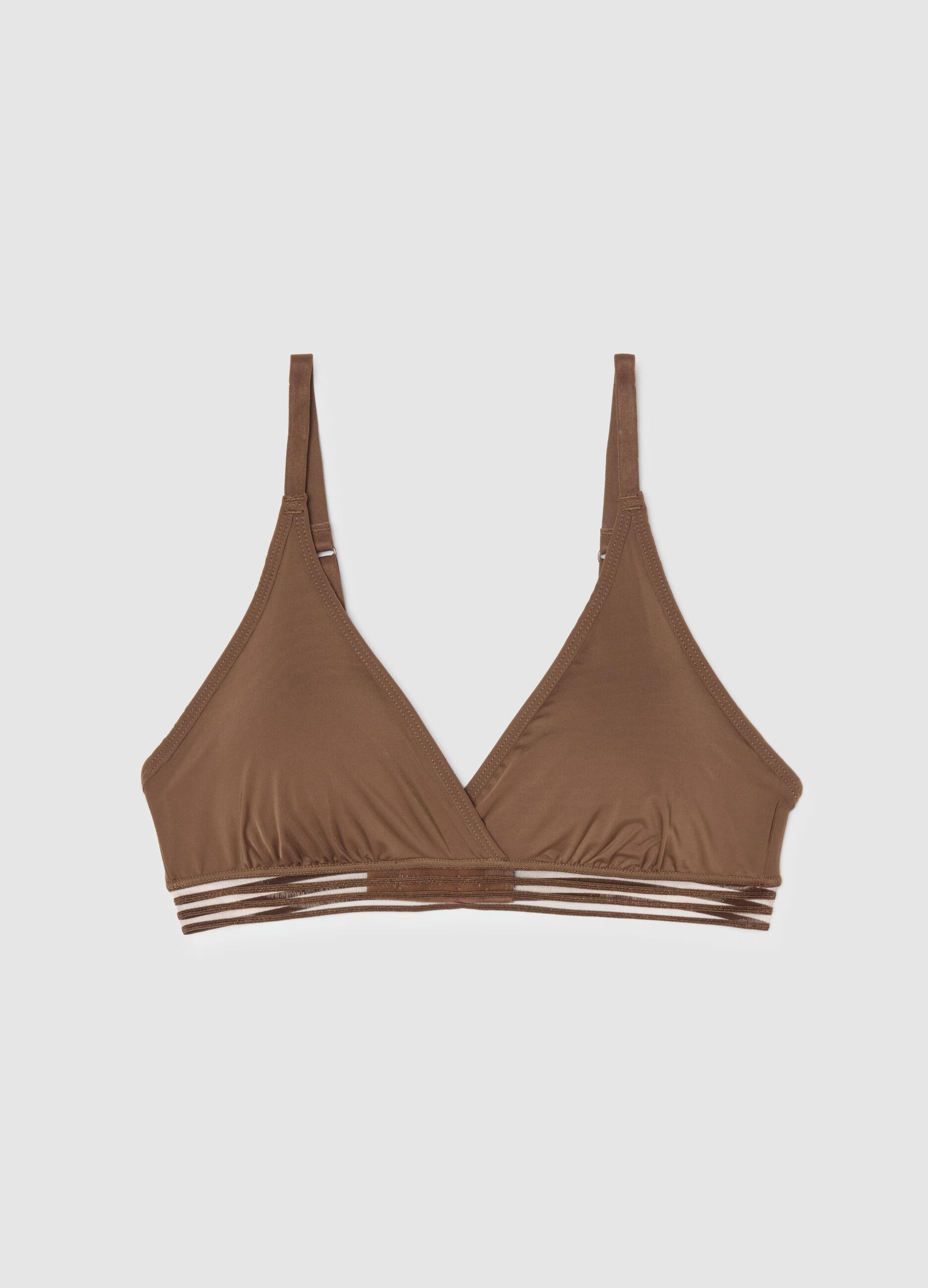 Reggiseno sportivo a triangolo marrone