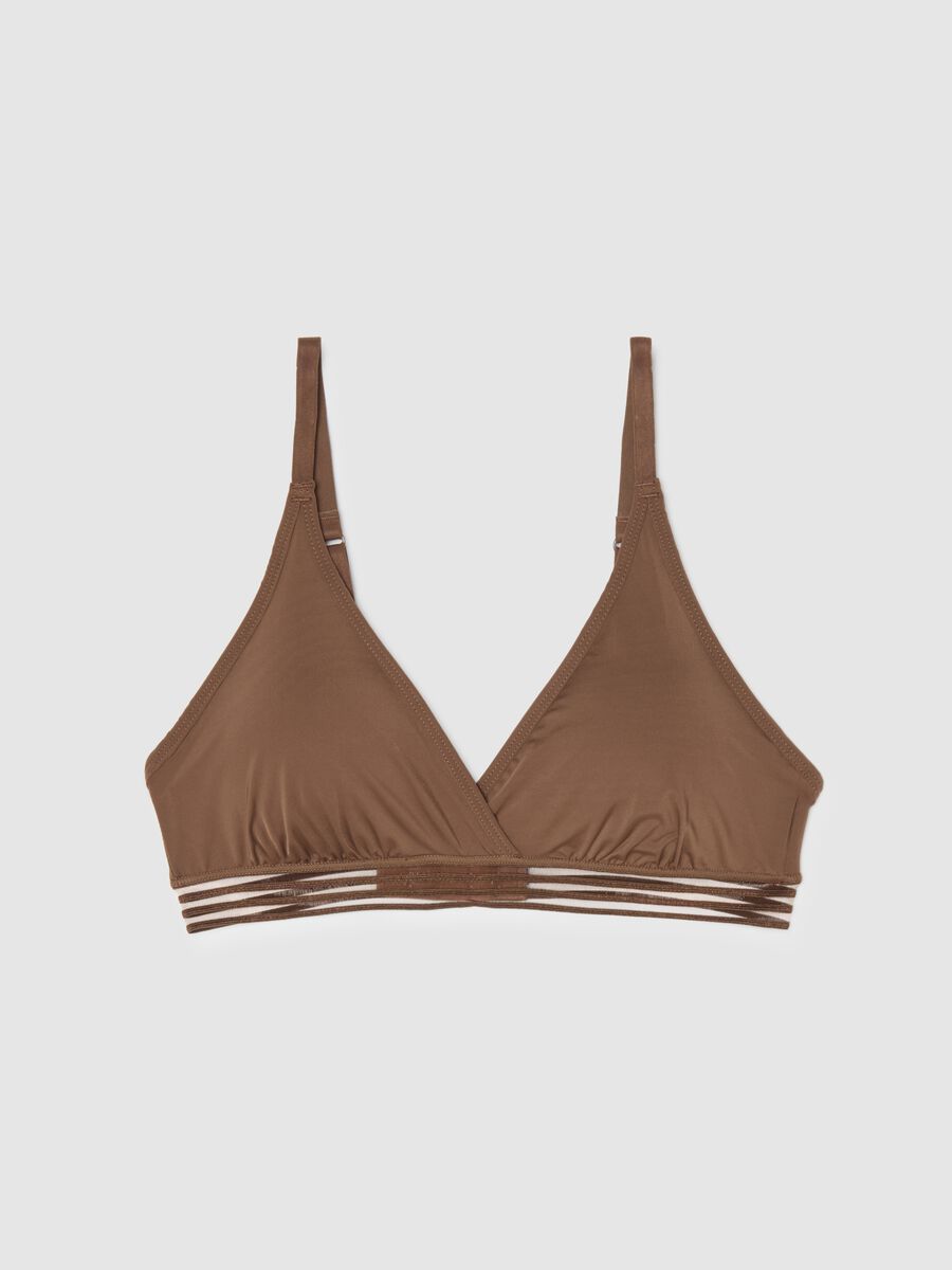 Reggiseno sportivo a triangolo marrone_0