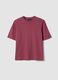 Purple short-sleeved pure cotton T-shirt_0