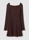 Brown stretch-fabric dress with deep V-neck, regular fit_6