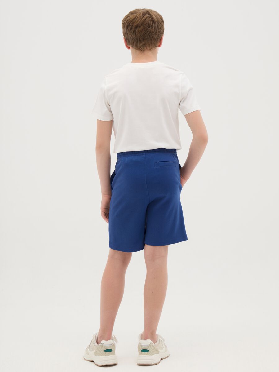 Short blue trousers in 100% cotton_2