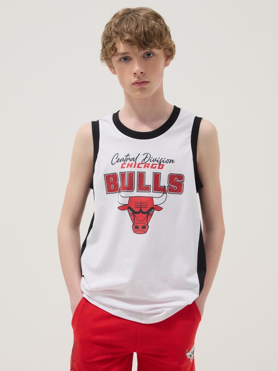 Canotta multicolor in puro cotone da ragazzo relaxed fit Chicago Bulls_0