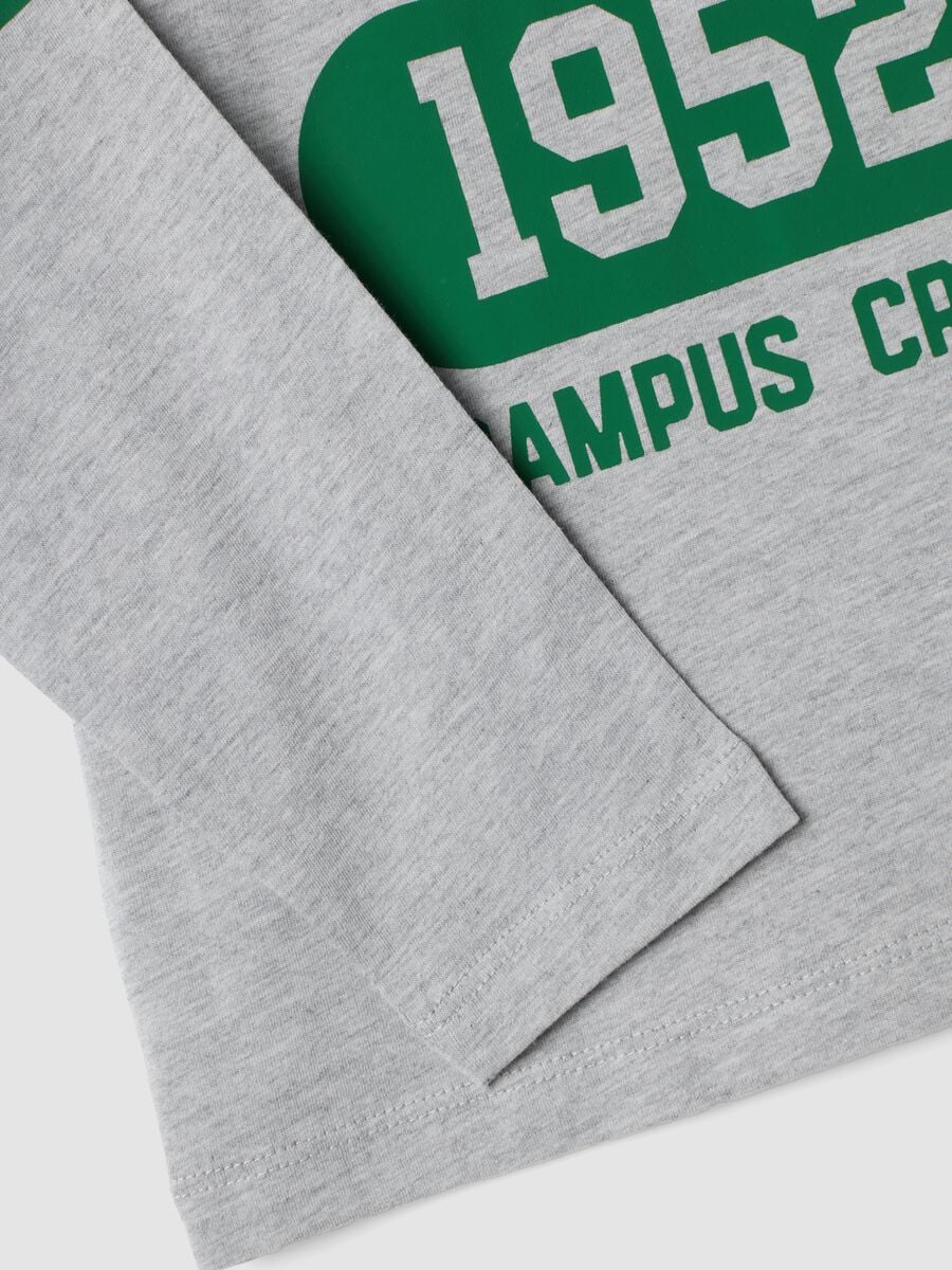 T-shirt grigia in puro cotone con girocollo_3