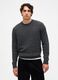 Grey knit sweater in wool and polyamide_1