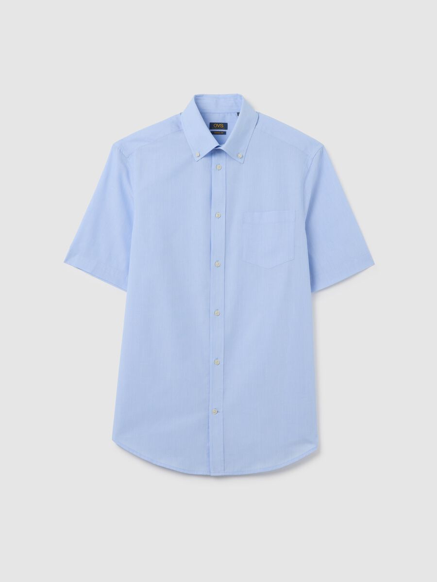 Men's Light Blue Cotton Blend Shirt Regular Fit_0