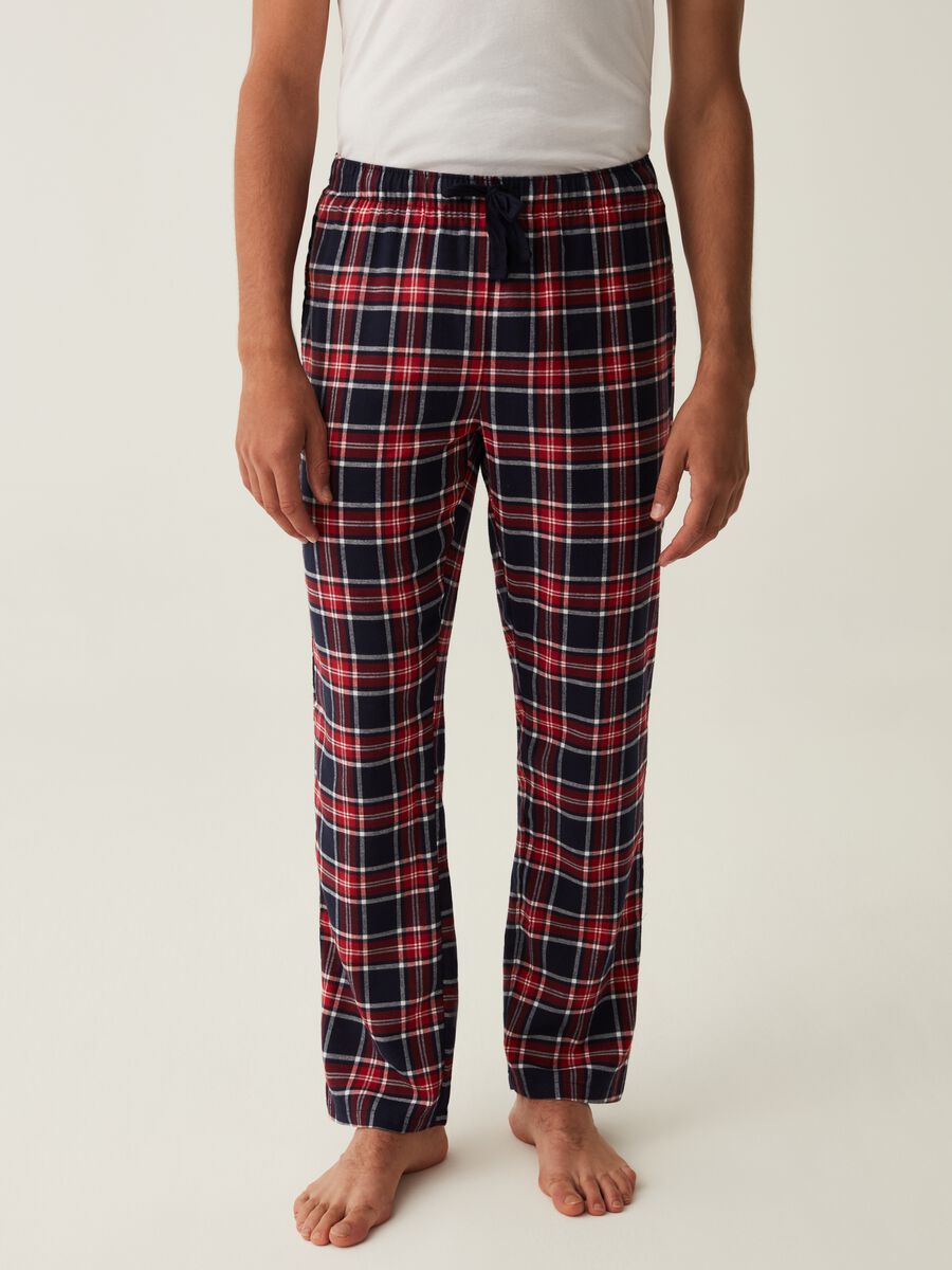 Pantalone pigiama in fantasia tartan_1