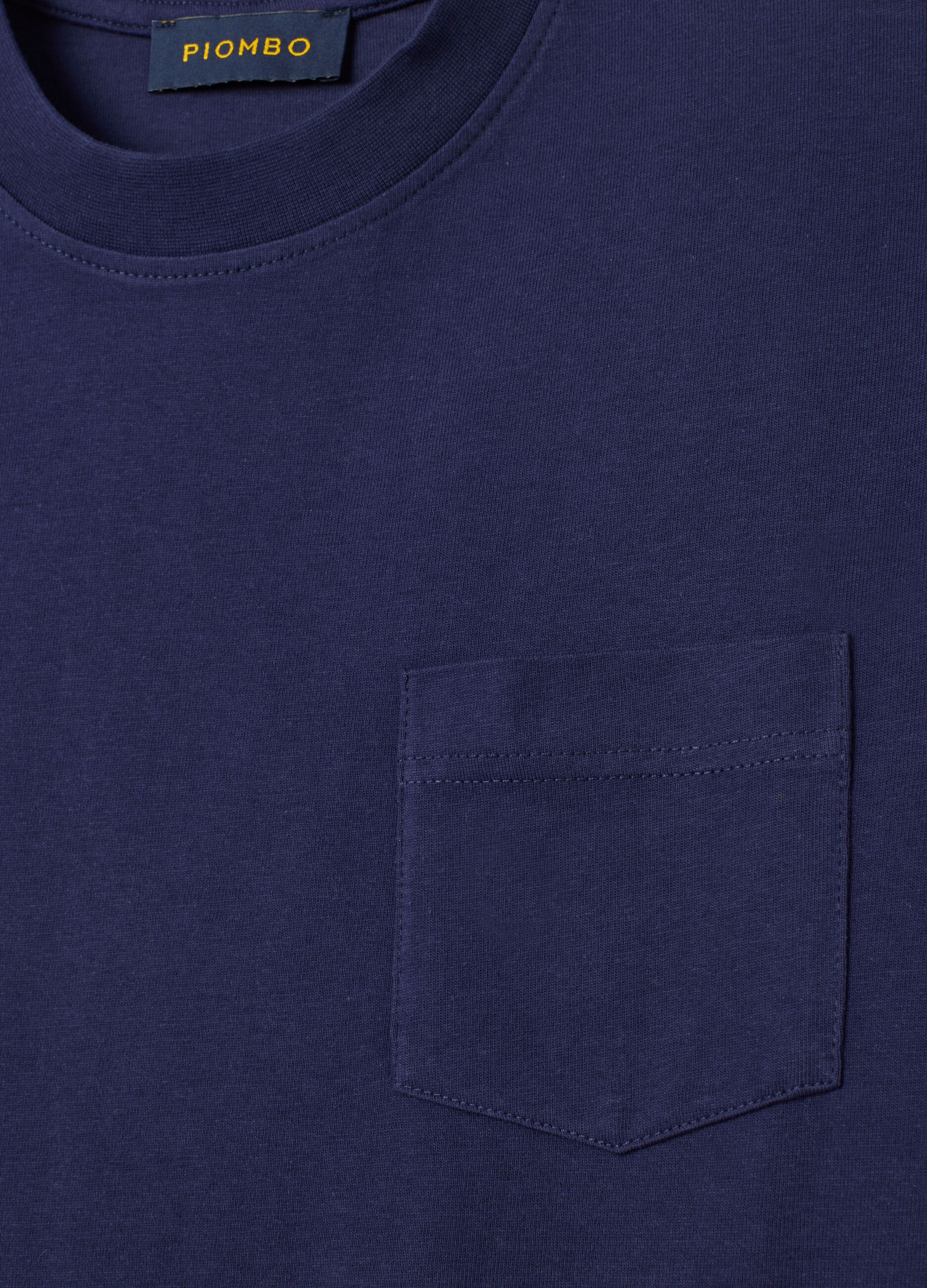 T-shirt in puro cotone blu regular fit