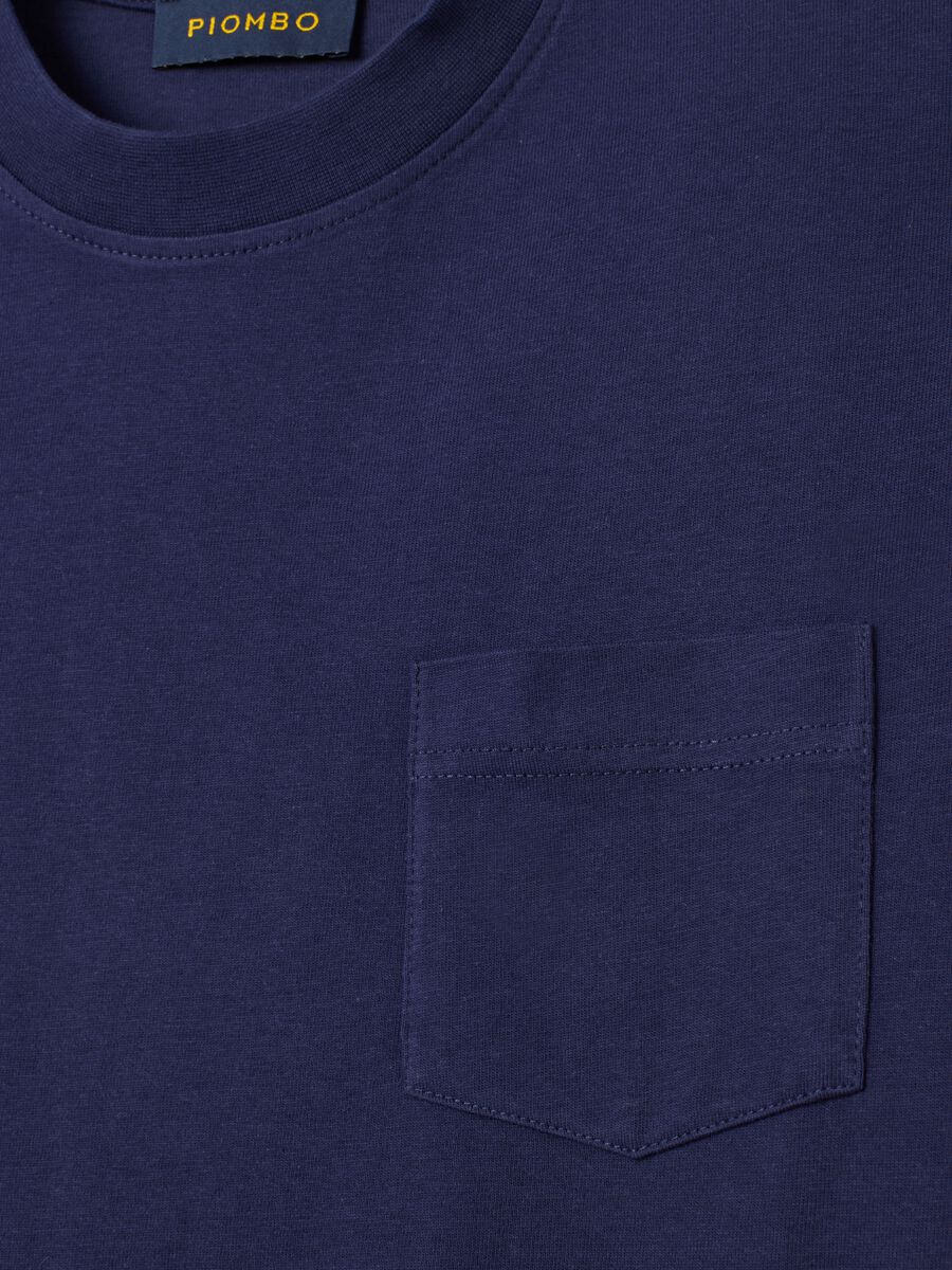 T-shirt in puro cotone blu regular fit_1