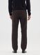 Brown slim fit pure cotton trousers_2