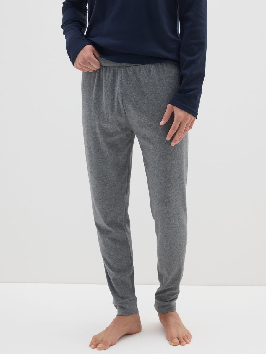 Blue cotton pyjamas for men_3