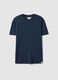 T-shirt girocollo in puro cotone blu regular fit_0