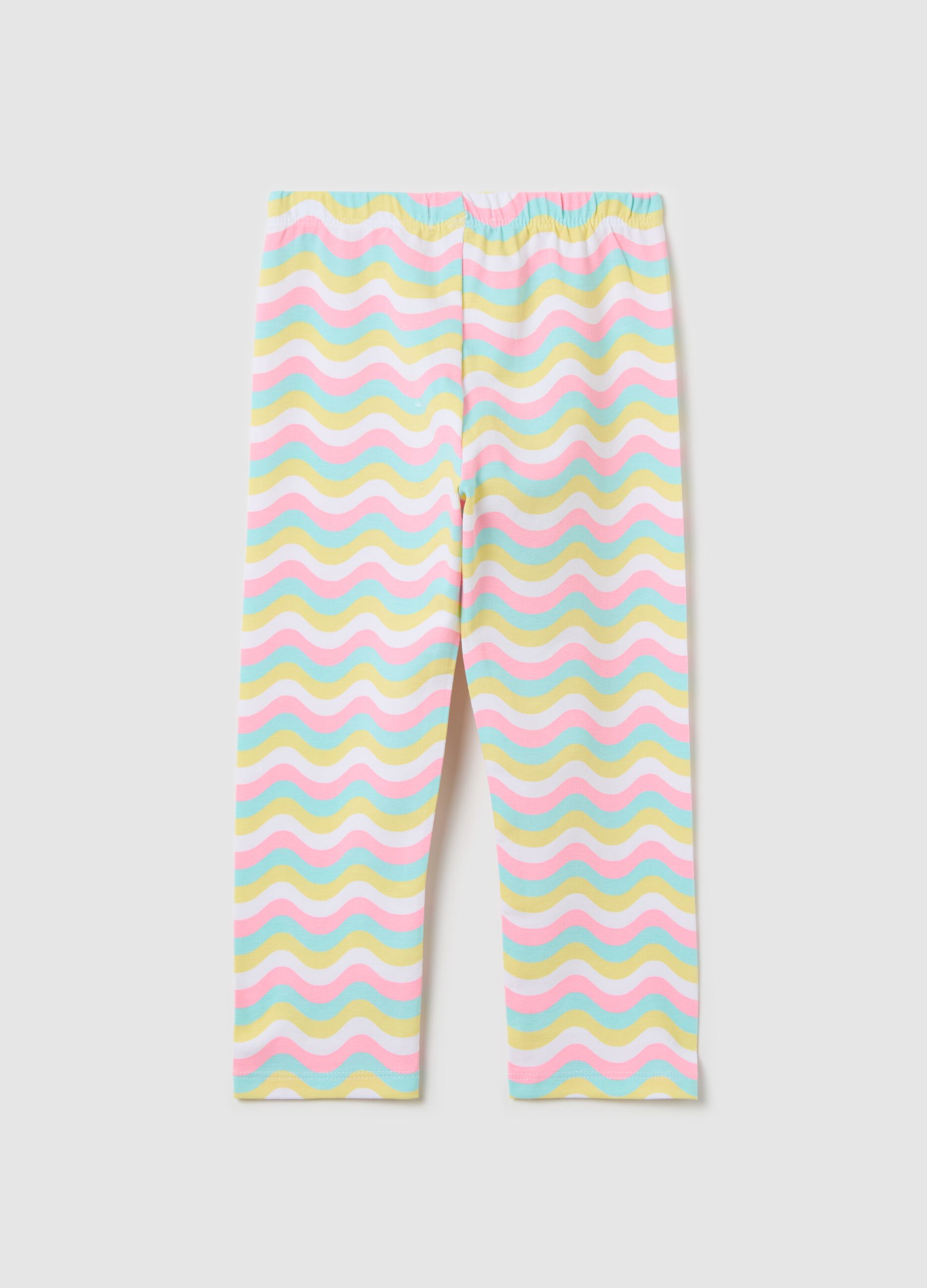Leggings a tre quarti in cotone stretch 
