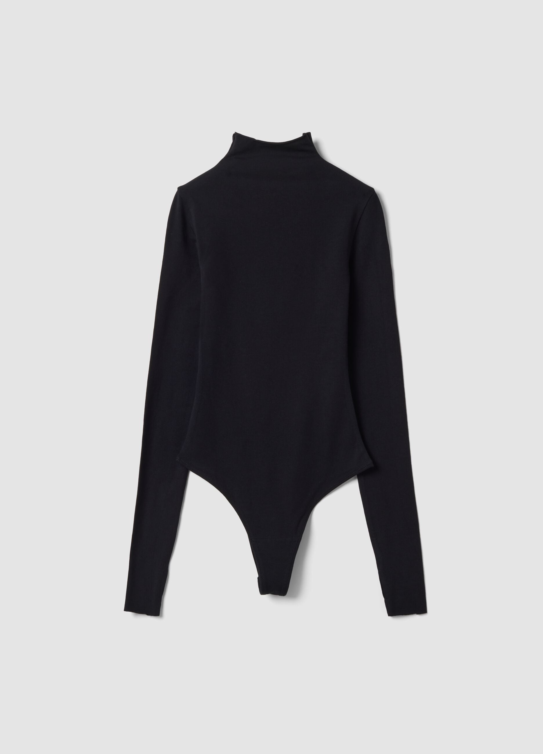 Black Mock-Neck Bodysuit