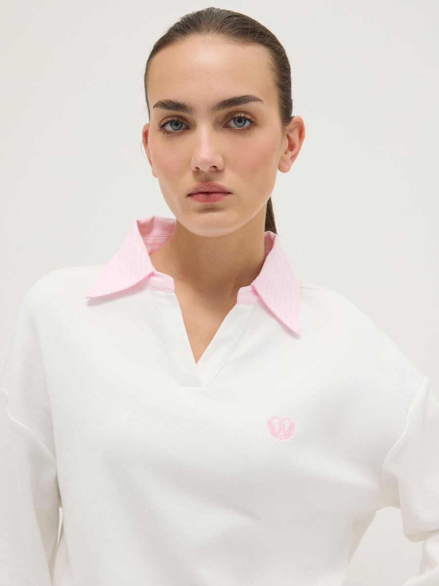 Maglia in misto cotone bianca regular fit_3