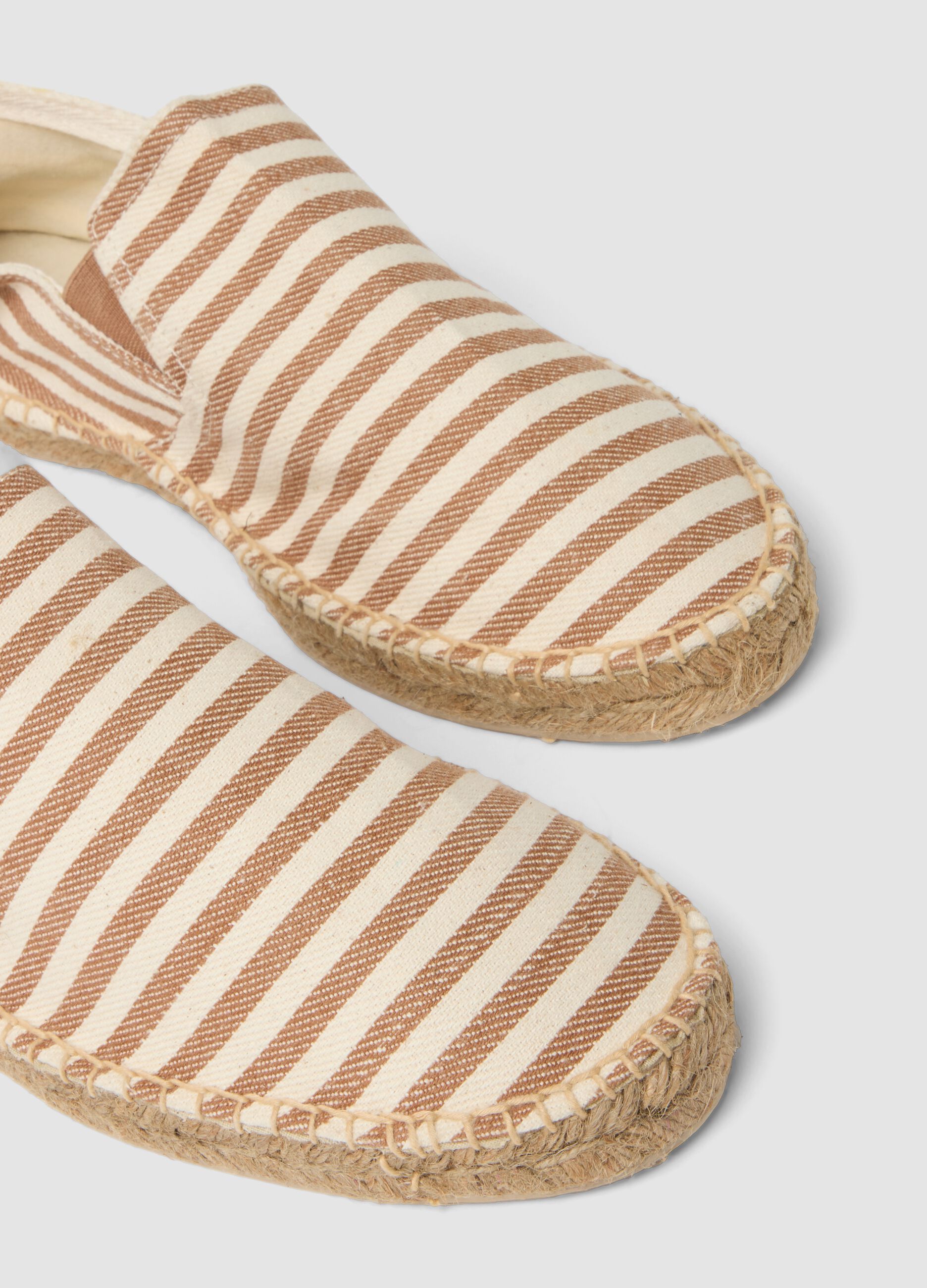 Beige striped espadrilles
