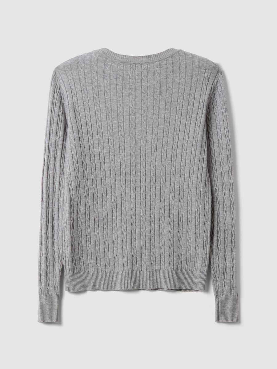 Grey viscose-blend cable-knit jumper, regular fit_6