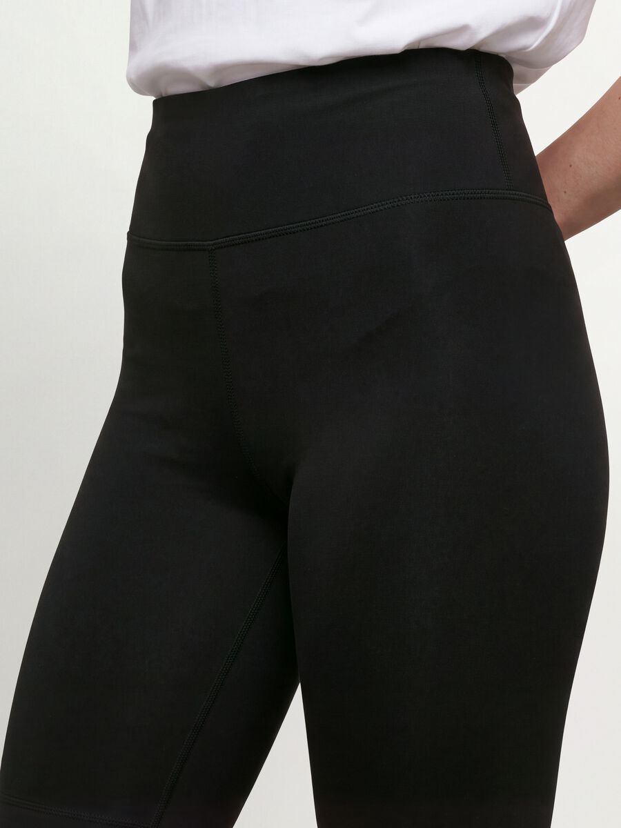 Leggings in cotone elasticizzato nero slim fit_3