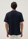 T-shirt girocollo in puro cotone blu relaxed fit_2