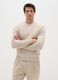 Beige cotton sweater with jacquard pattern_0