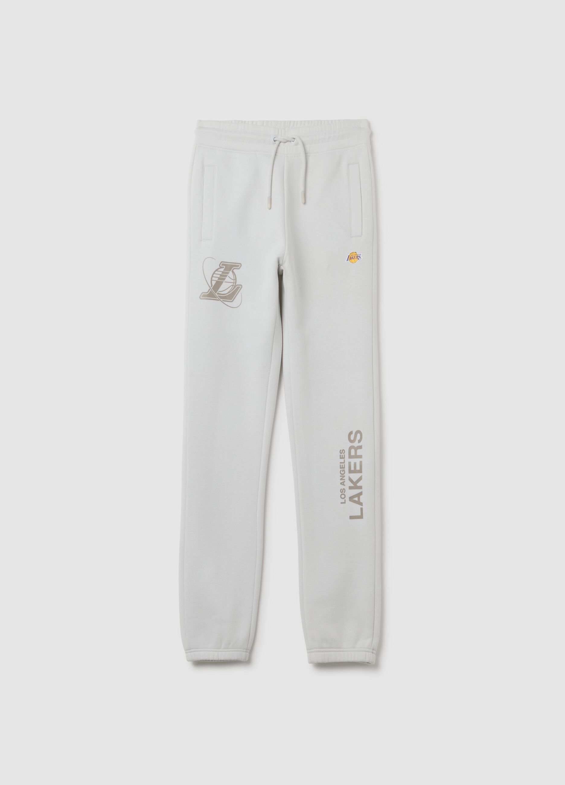 Kids' grey regular fit cotton blend trousers Los Angeles Lakers
