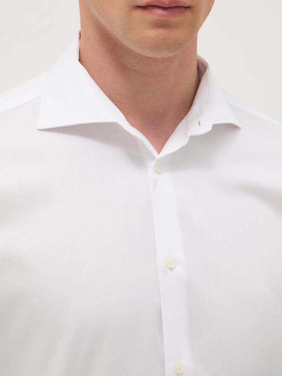 Pure Cotton Slim Fit White Shirt_1