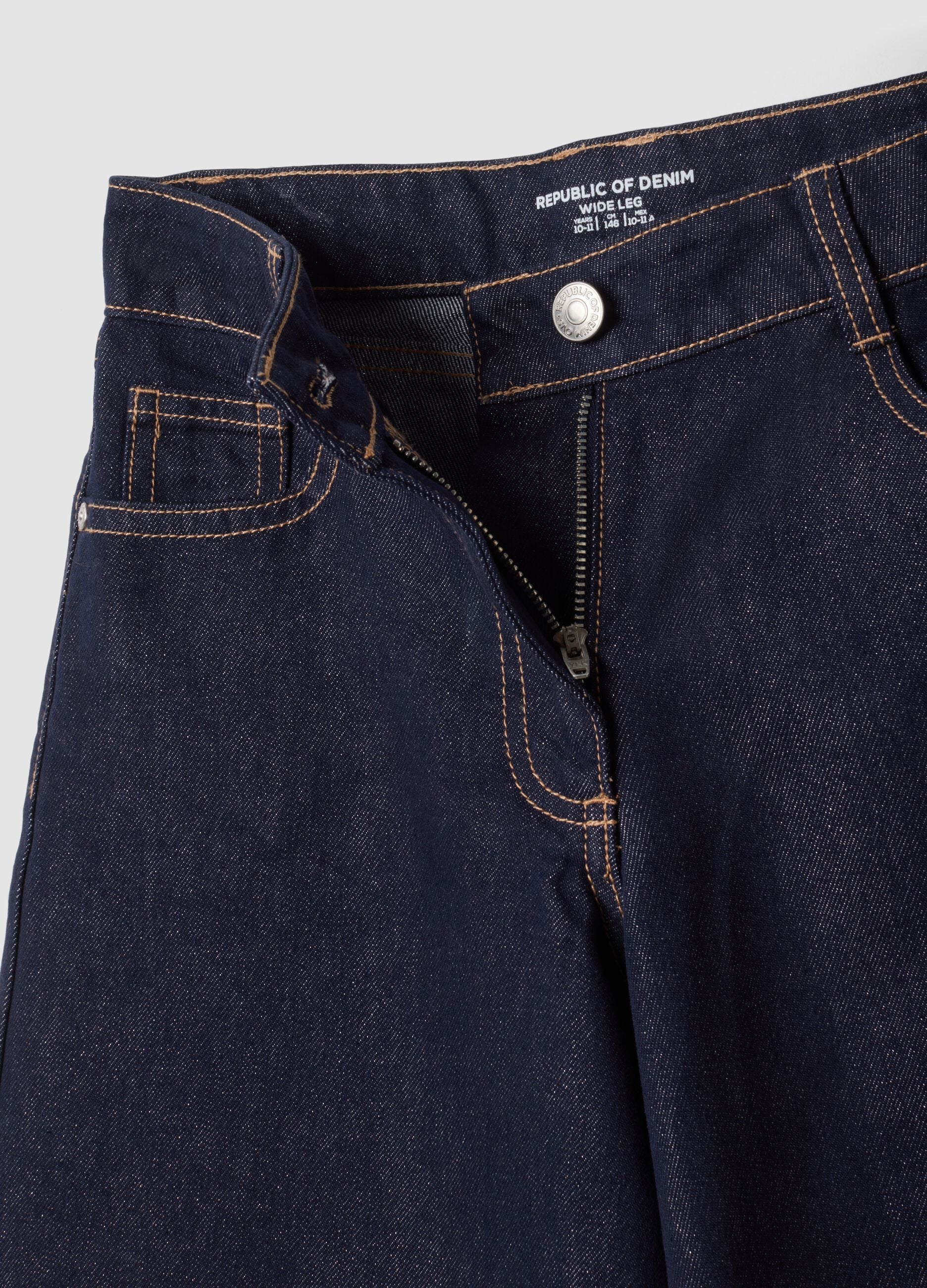 Jeans blu wide leg in misto cotone e lyocell