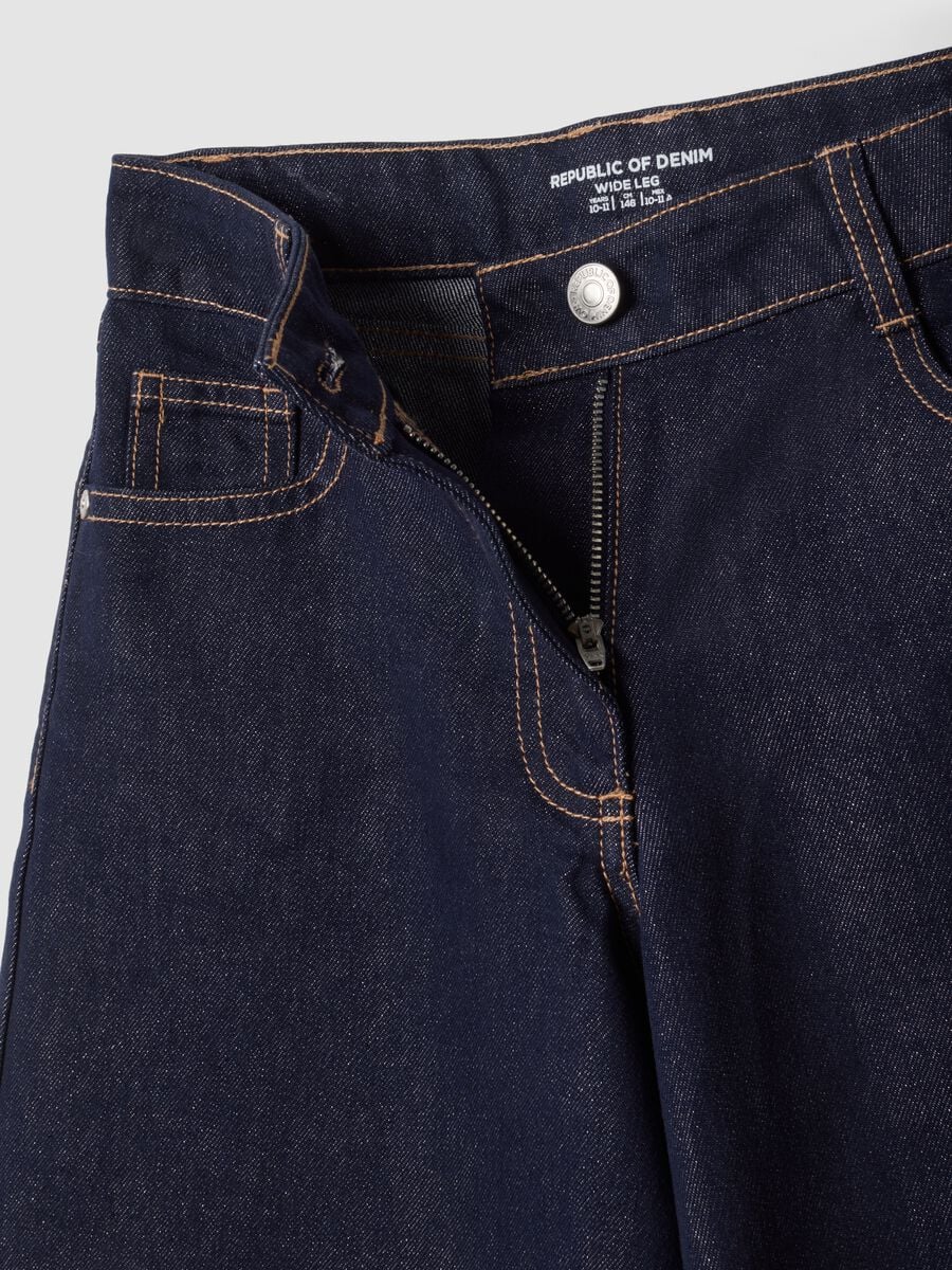 Jeans blu wide leg in misto cotone e lyocell_4