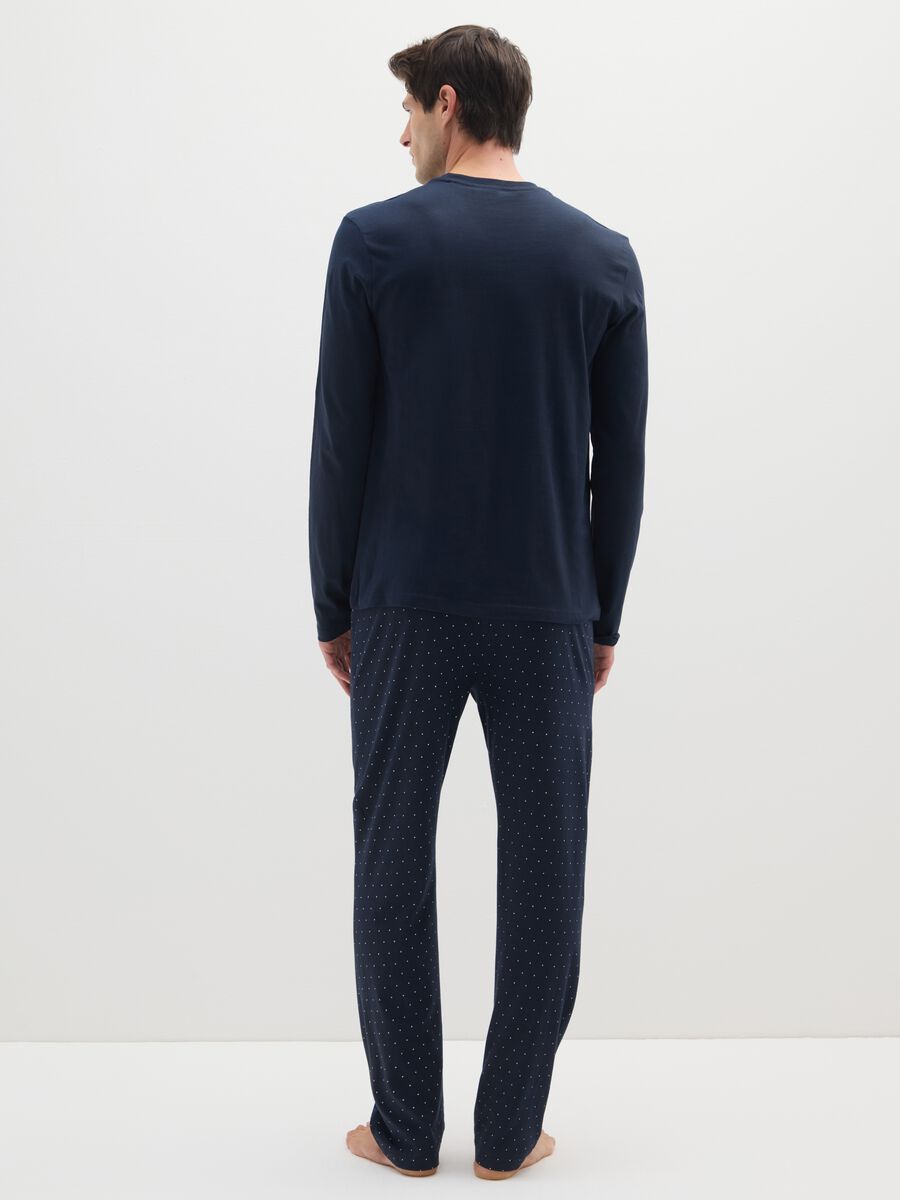 Pigiama in puro cotone blu regular fit_2