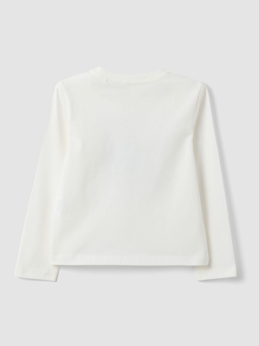 Girls&rsquo; grey organic cotton T-shirt with front print_1
