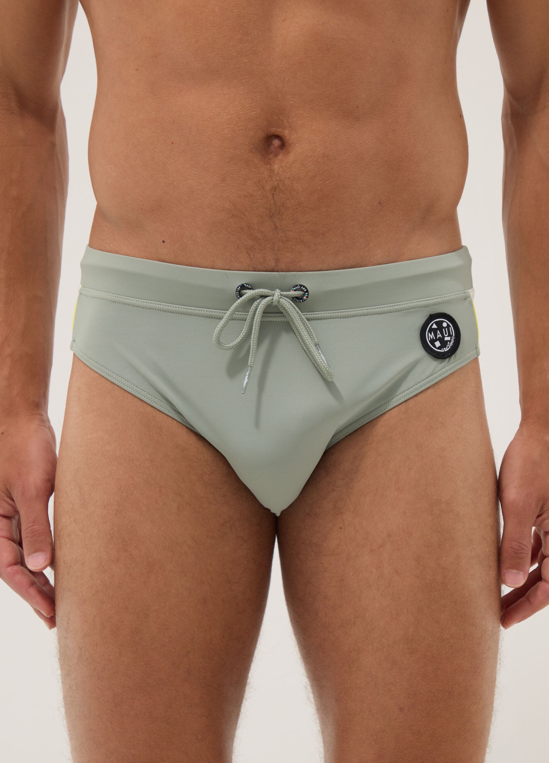 Green stretch swim briefs