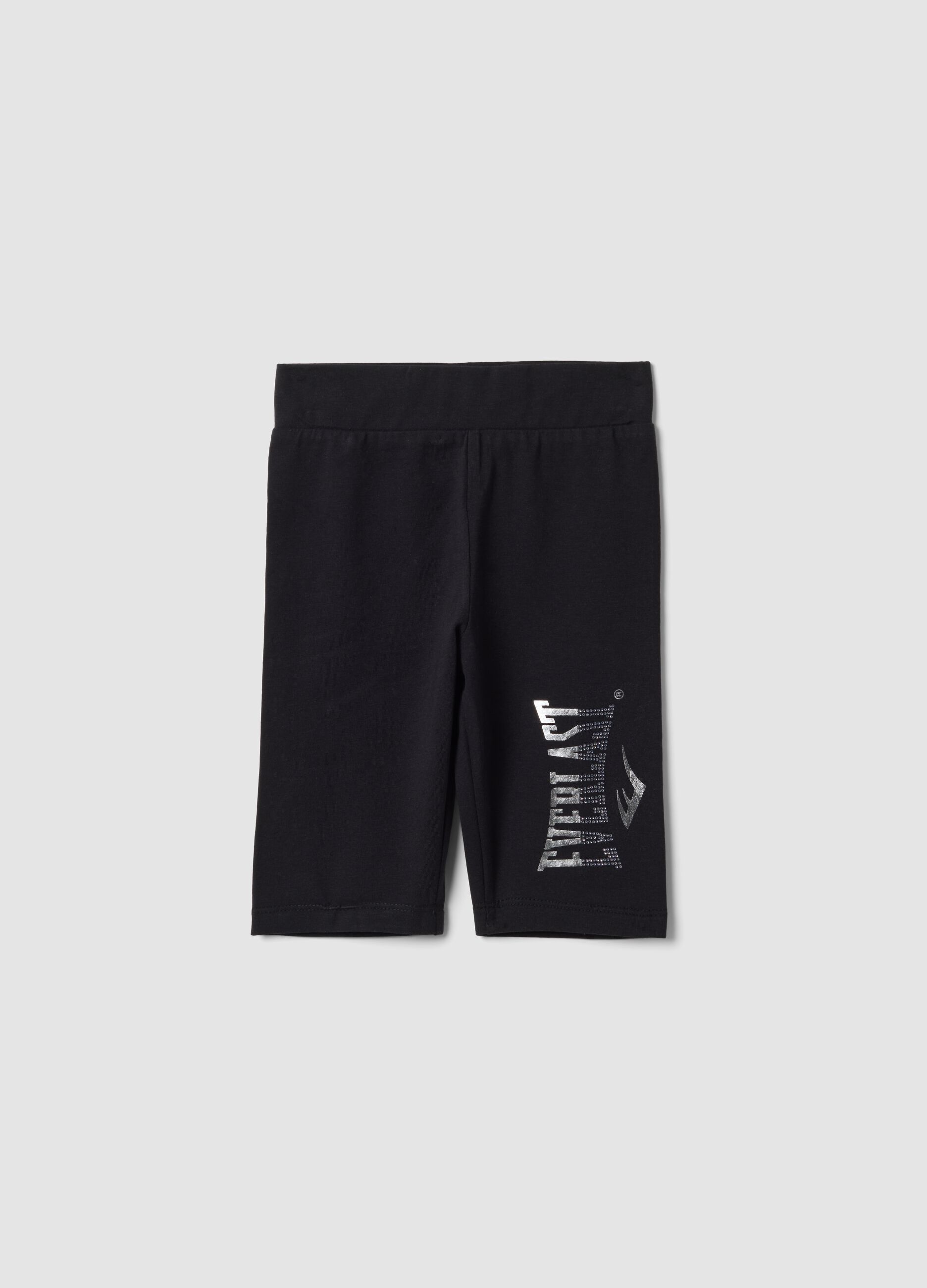 Black stretch cotton shorts