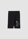 Black stretch cotton shorts_0